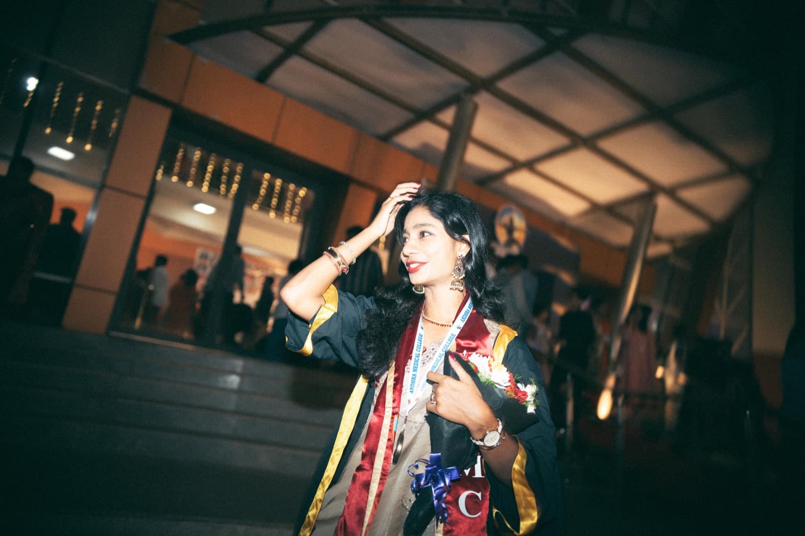 Dr Madhavi at Andhra Medical College convocation in academic regalia